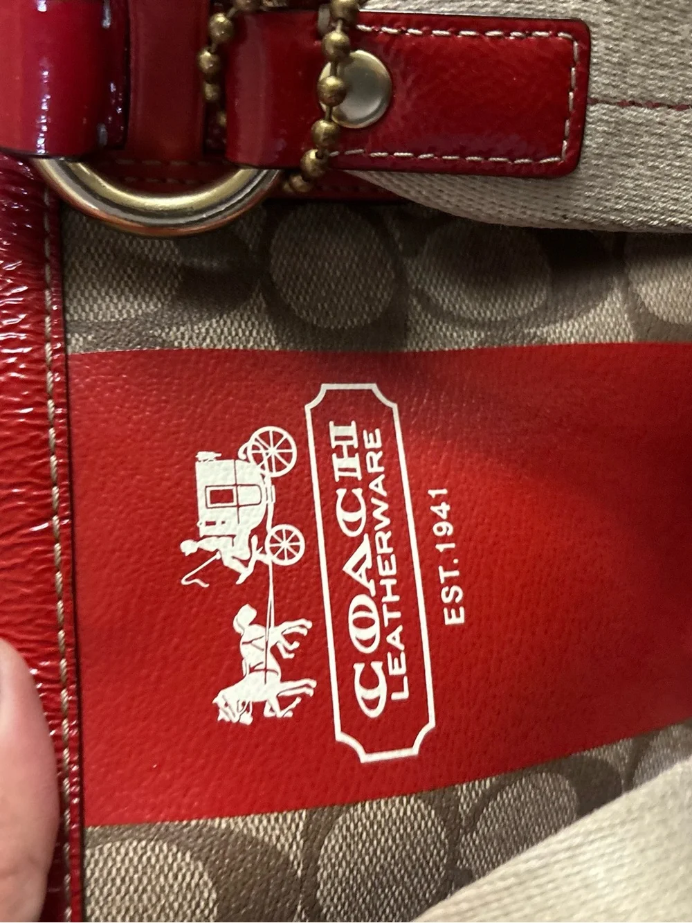 Coach Heritage Stripe XL Zip Satchel K0769-11564 - Picture 16 of 17